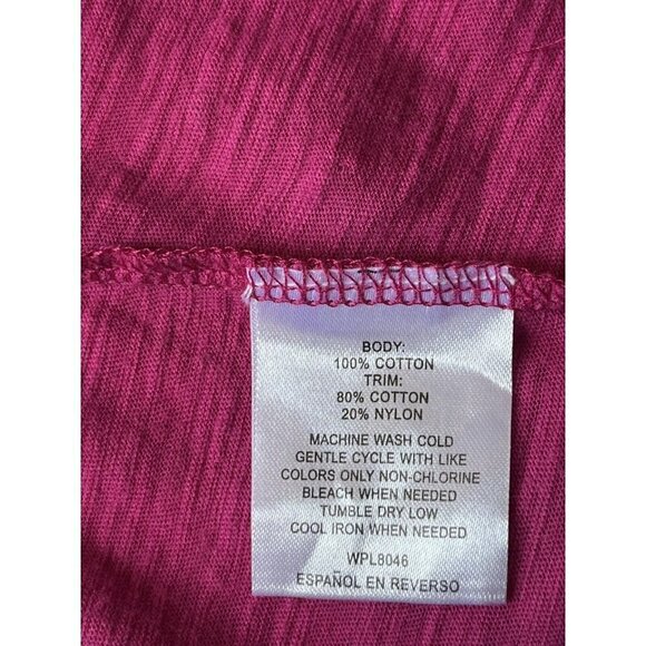 Maison Jules Women's Bold Berry Peplum High Low Cotton Tee Shirt Top Size L - Picture 3 of 7